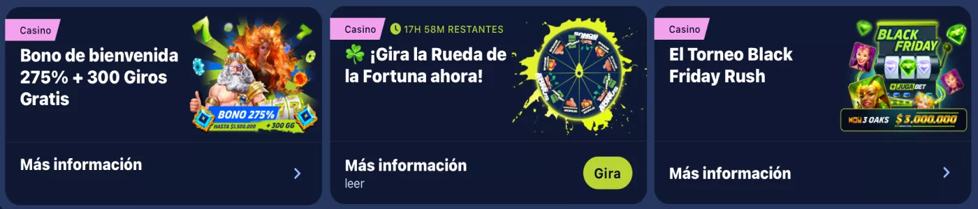 JugaBet en Chile ofrece un paquete de bienvenida del 275% y 300 giros gratis_bonus